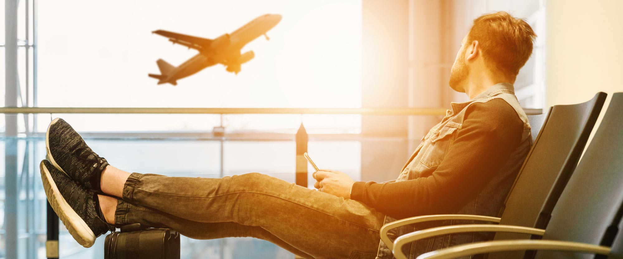 Mobiltelefon på flygplats